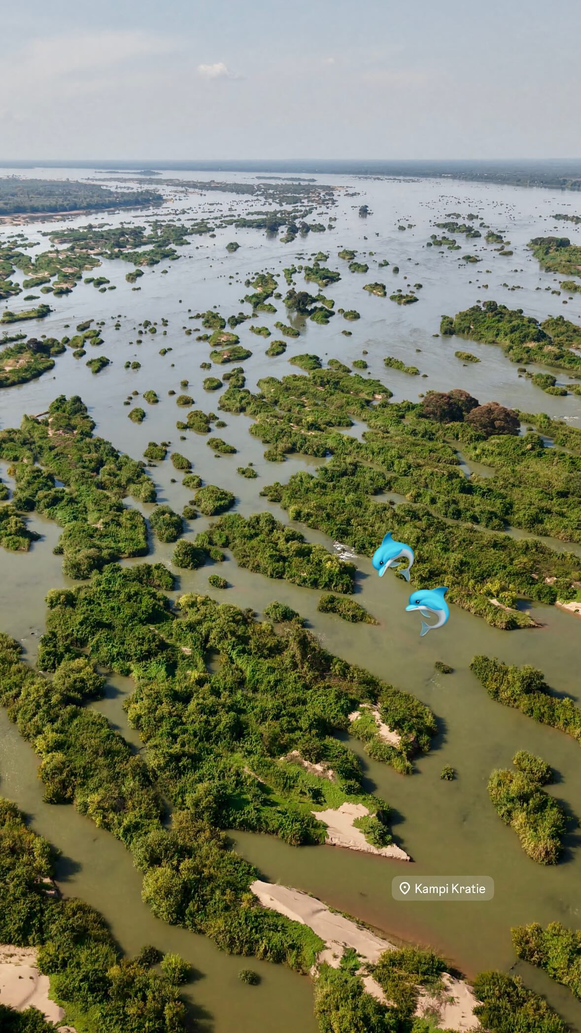 The braided Mekong channels at Kampi, north of Kratie